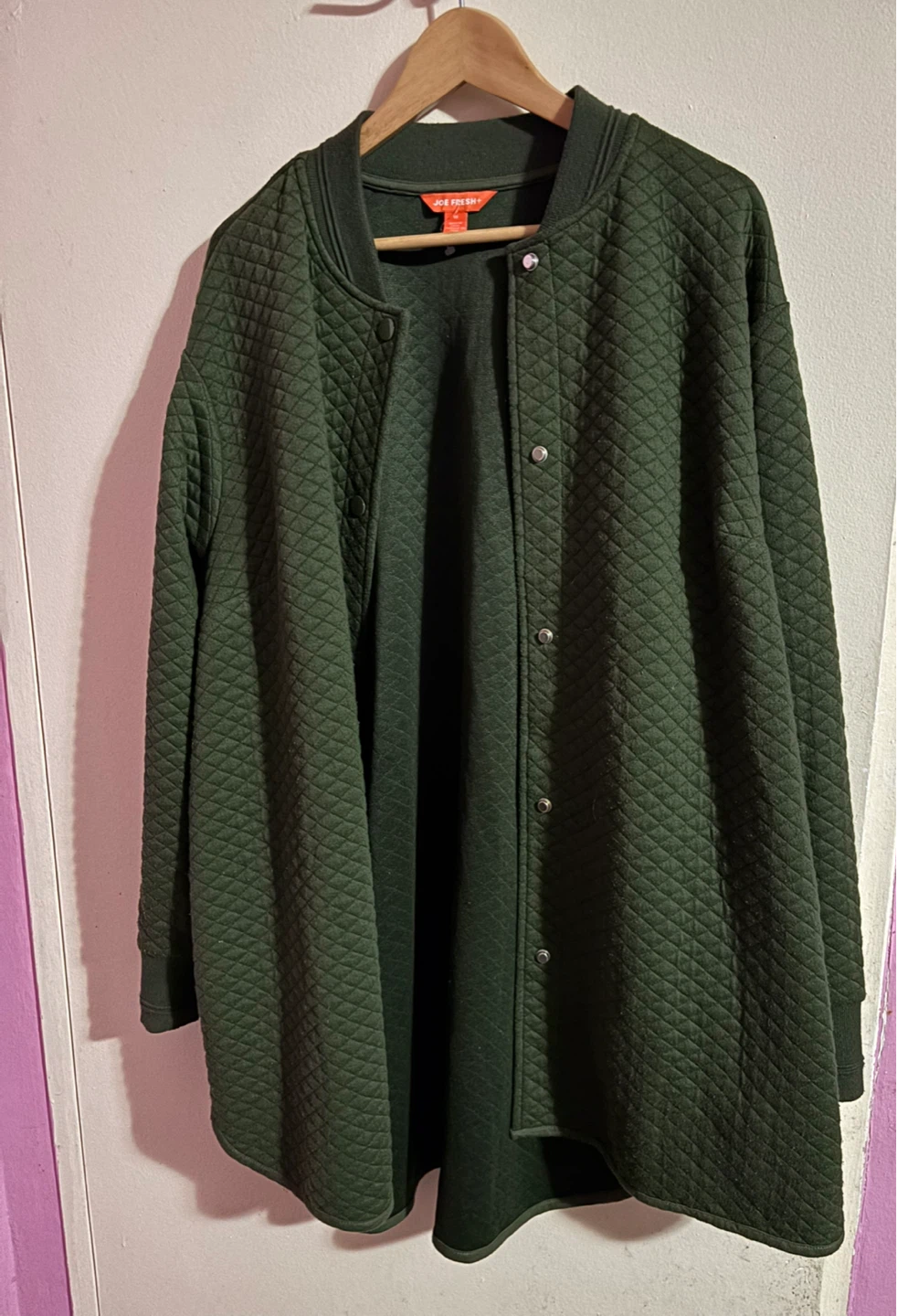 Joe Fresh+ Quilted Bomber Jacket - Green - Size 1X