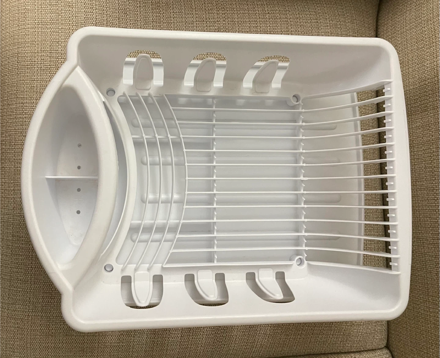 🌱 Sterilite Plastic Dish Drying Rack Set - White - photo 5