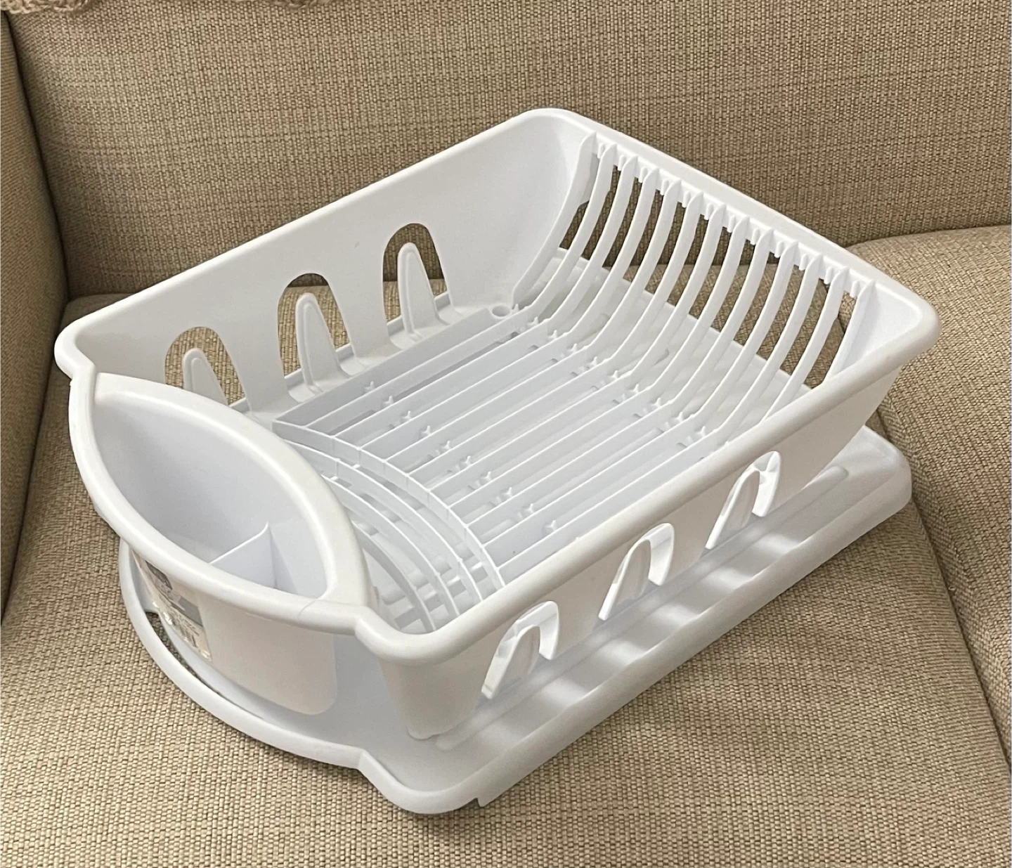 🌱 Sterilite Plastic Dish Drying Rack Set - White - photo 4