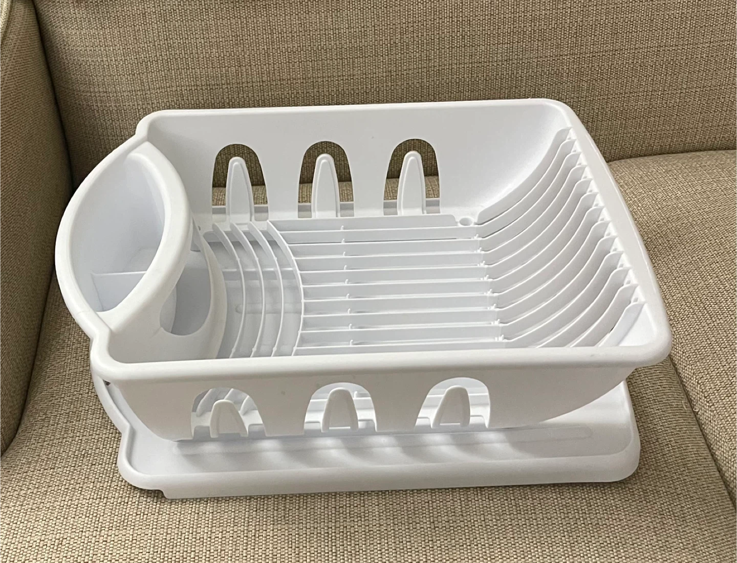 🌱 Sterilite Plastic Dish Drying Rack Set - White - photo 2