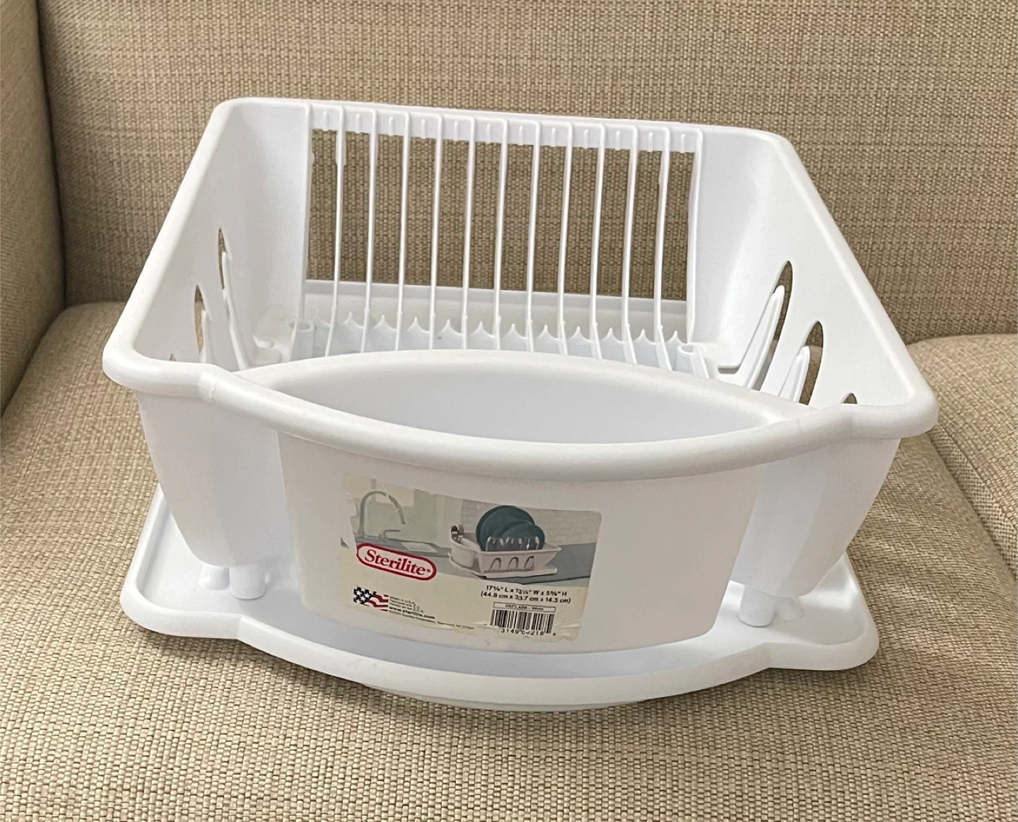 🌱 Sterilite Plastic Dish Drying Rack Set - White - photo 3