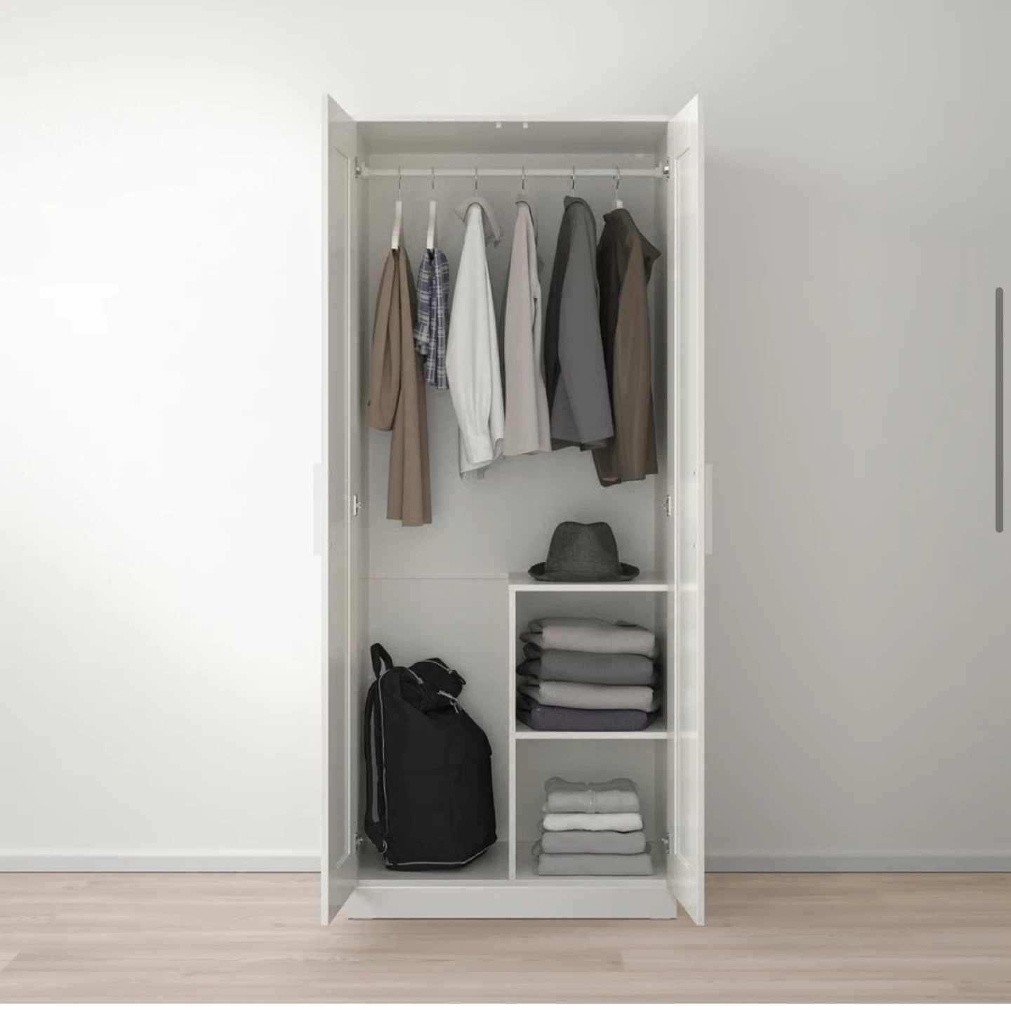 IKEA BRIMNES Wardrobe with 2 doors, white (Assembled) - photo 4
