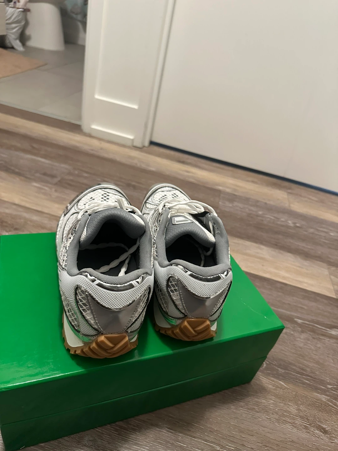 Bottega Veneta White & Silver Sneakers - photo 2