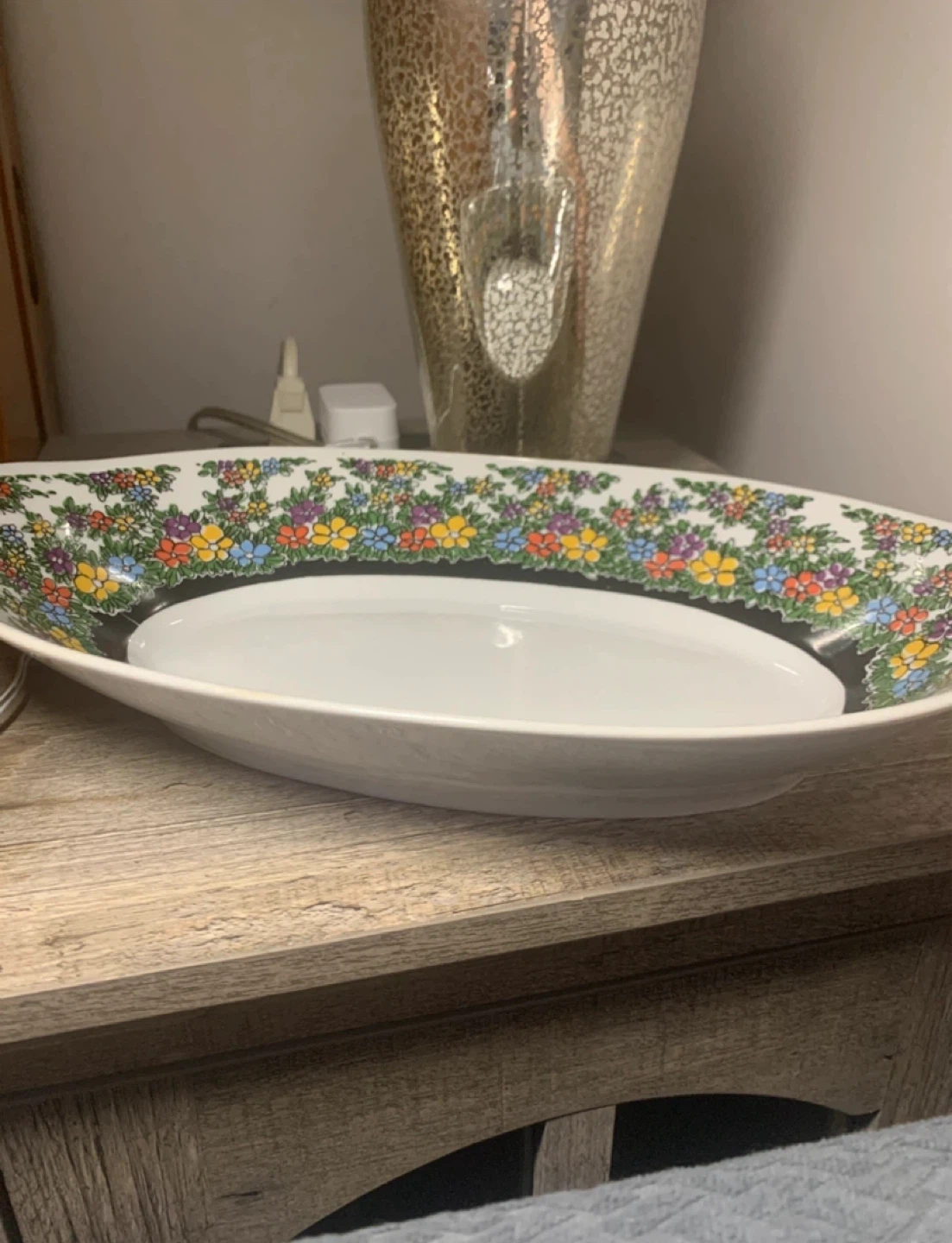 Floral Pattern Serving Bowl and Platter (Thrifty Pick)