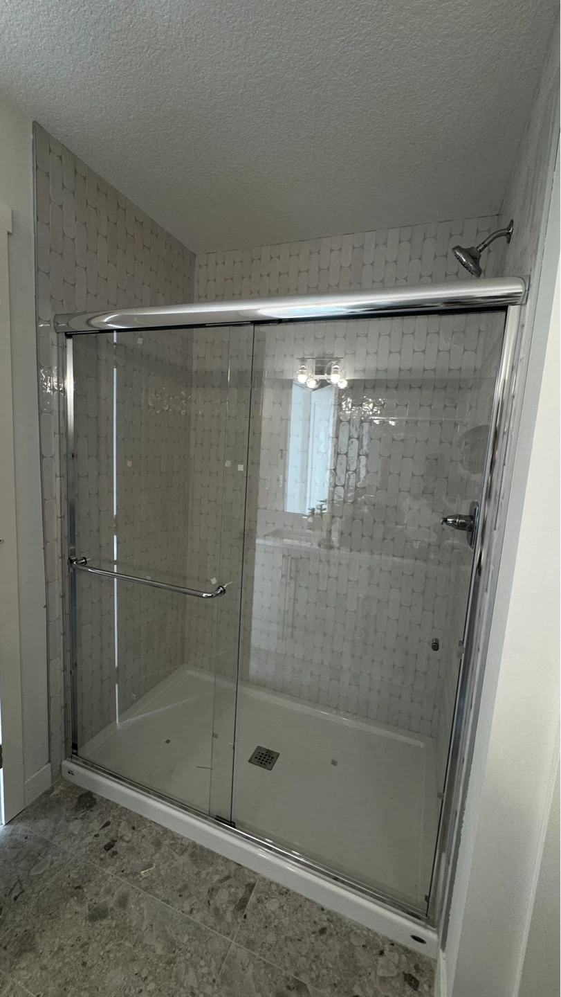 Framed Bathroom Mirror and Shower Enclosure - photo 2