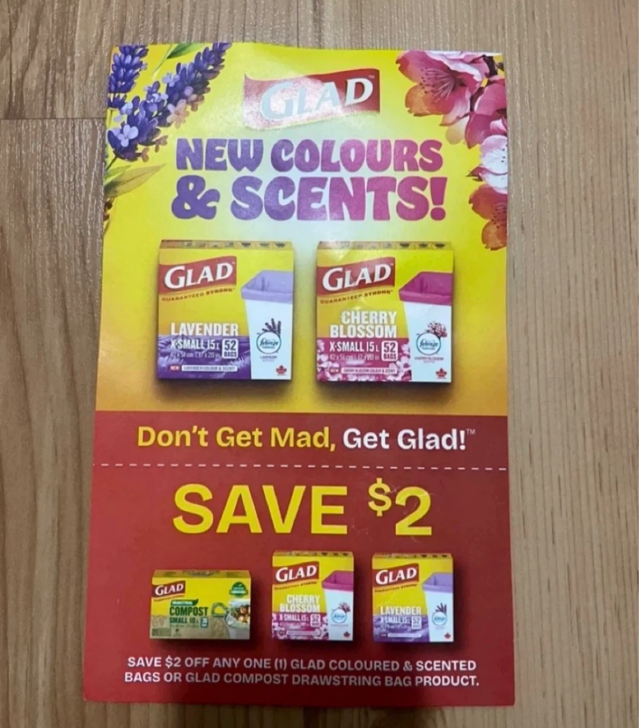 Glad 2$off coupon