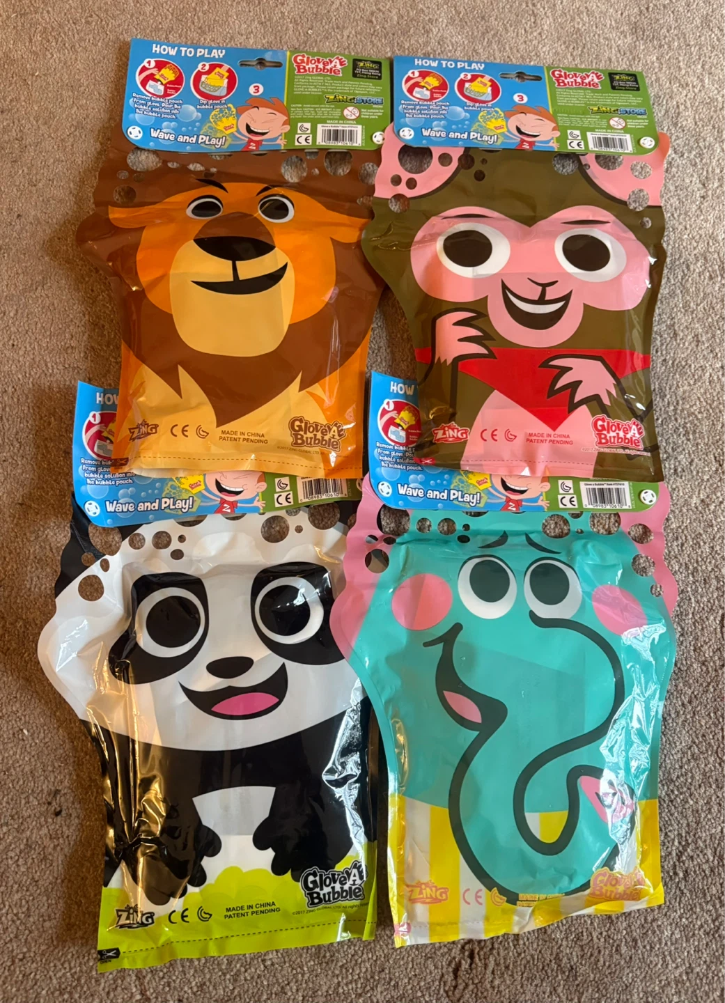 4- animal themed glove bubbles. All new. - photo 2