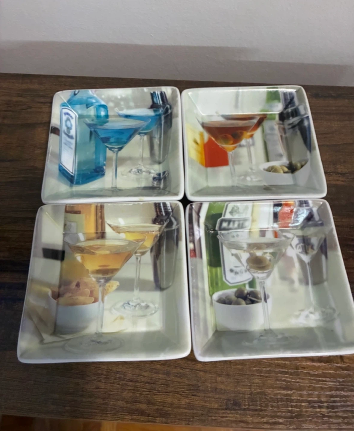Set of 4 square appetizer plates thrifty pick