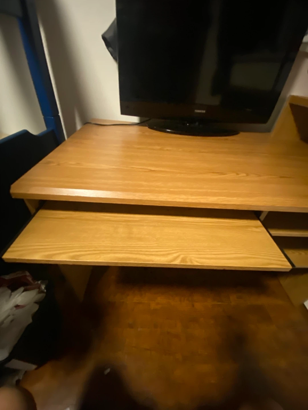 Computer Desk with Keyboard Tray and Shelving - photo 5