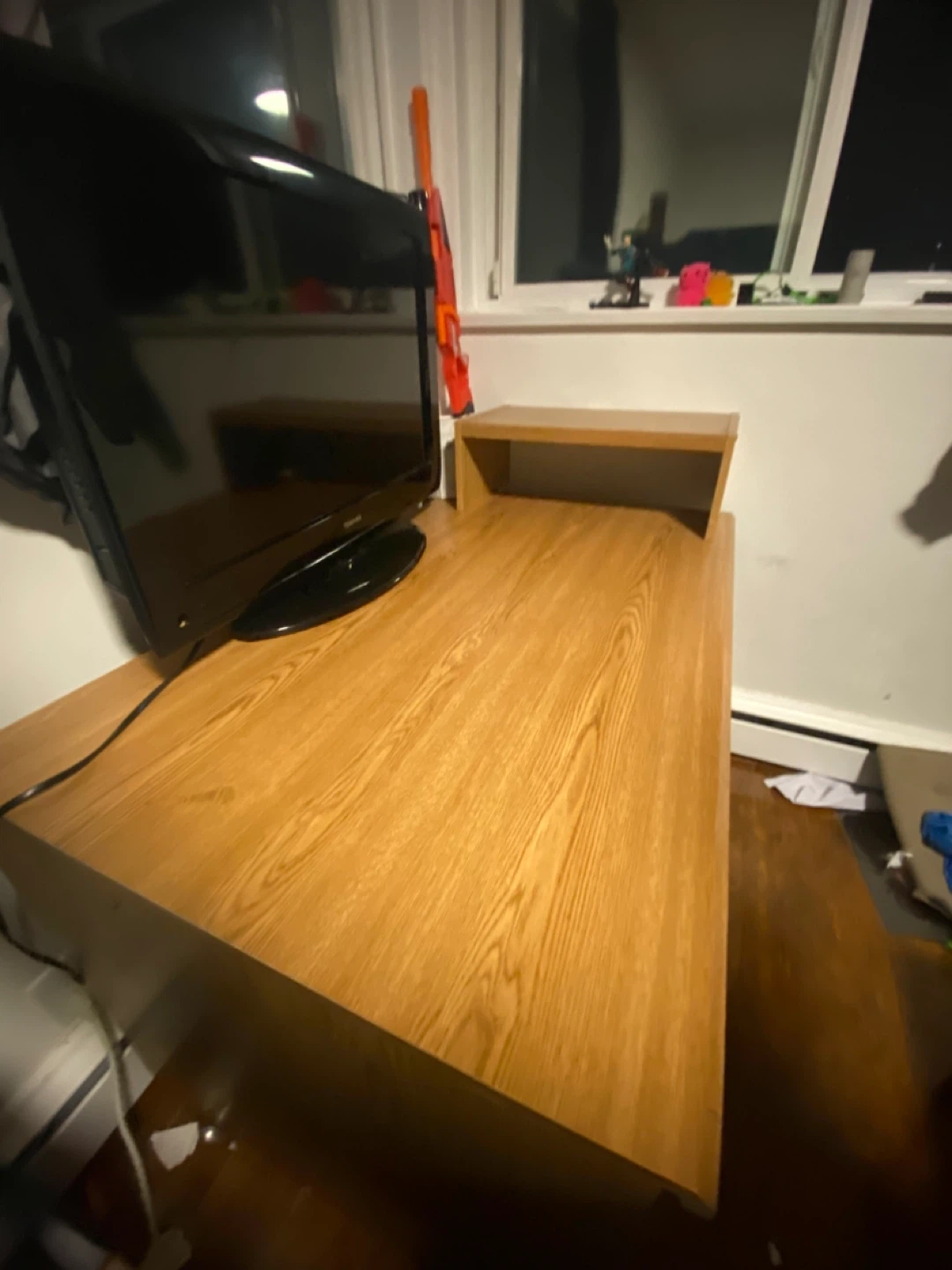 Computer Desk with Keyboard Tray and Shelving - photo 2