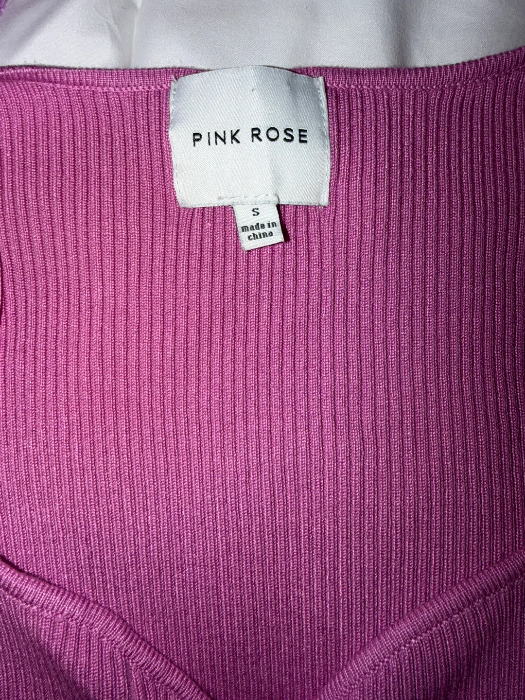 Pink Rose Zip-Up Ribbed Cardigan Size S - photo 4