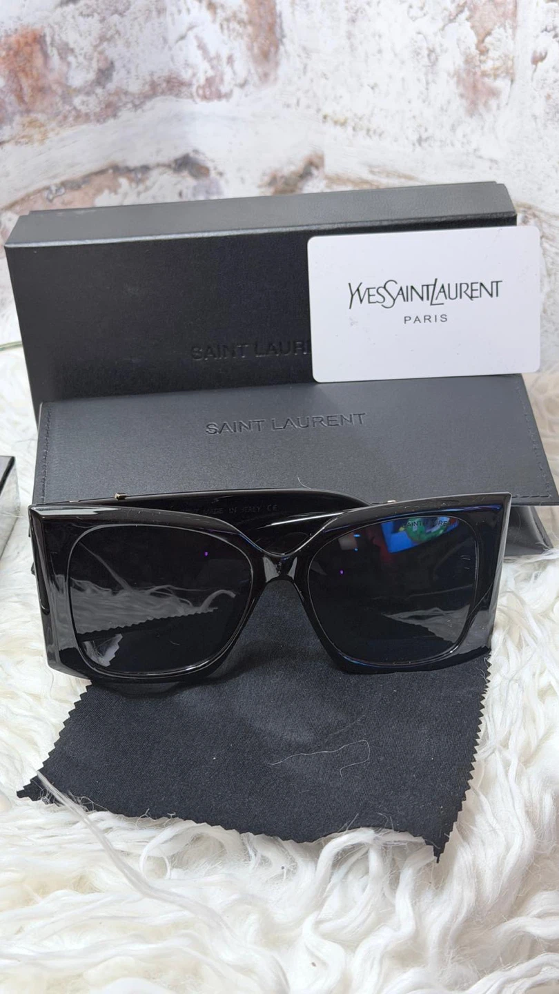 Yves Saint Laurent Black Acetate Sunglasses