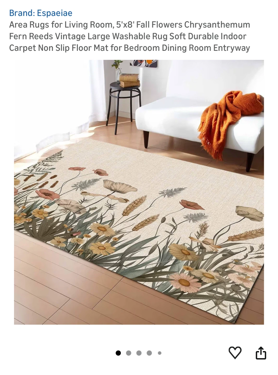 Espaeiae Area Rug - 8*10' Fall Flowers Design - photo 2