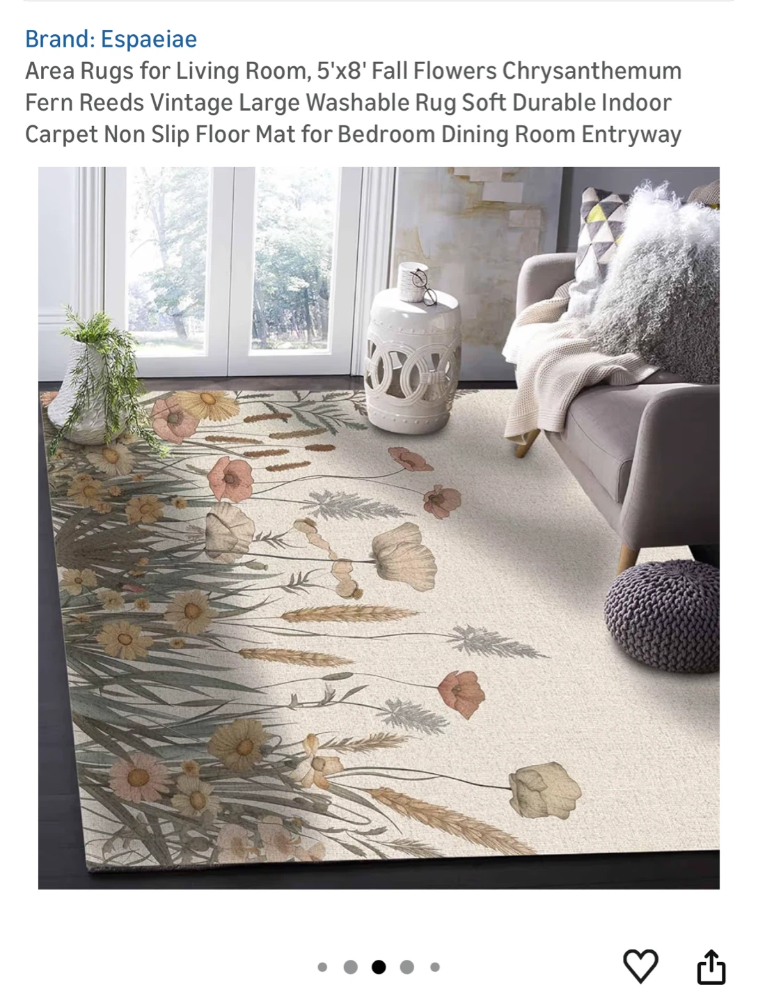 Espaeiae Area Rug - 8*10' Fall Flowers Design - photo 3