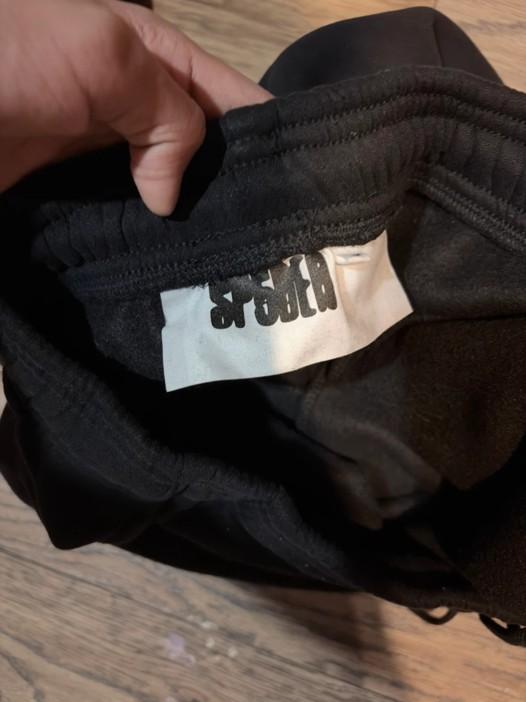 Spider Black Sweatpants with Yellow Logo and Stars - photo 5