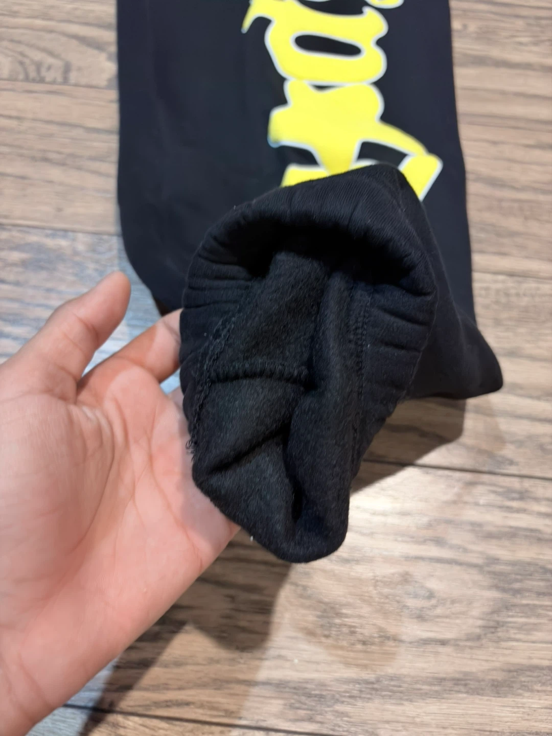 Spider Black Sweatpants with Yellow Logo and Stars - photo 4