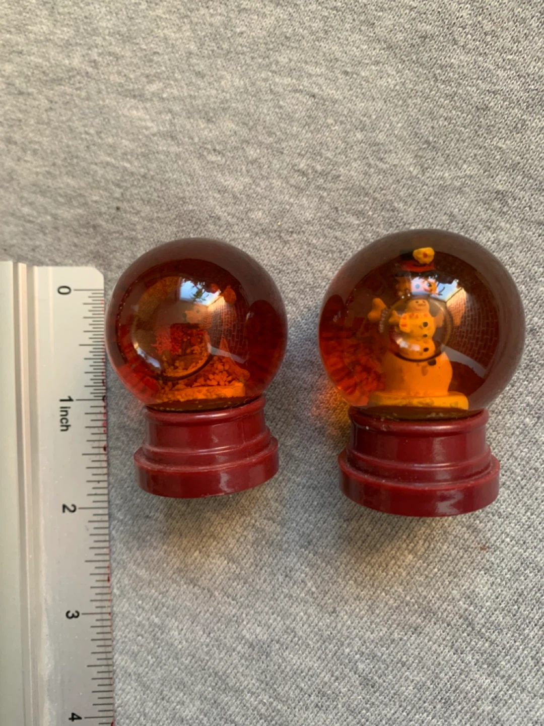 2 Miniature Snow Globes