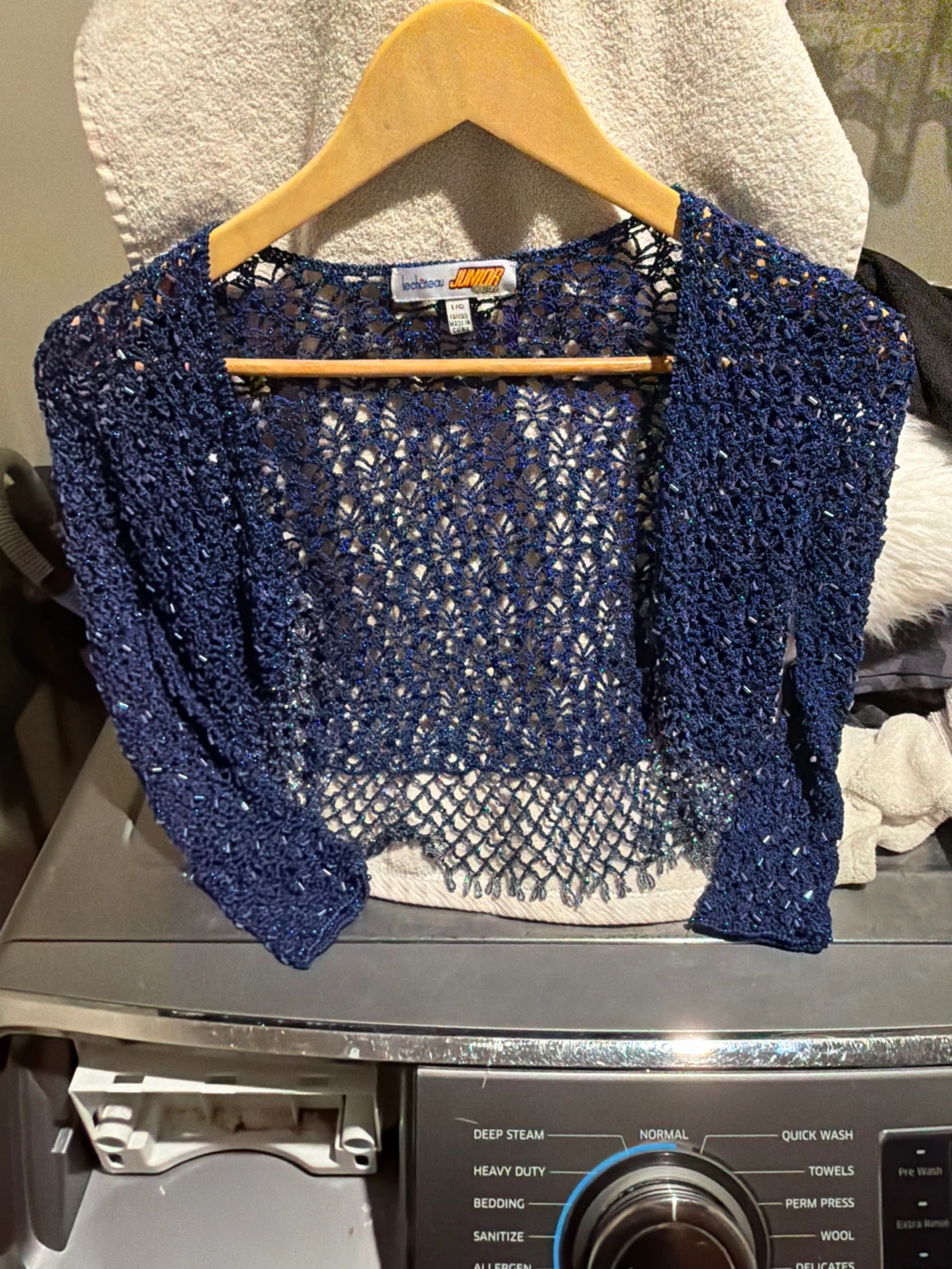 Le Château Junior Girl Navy Cropped Cardigan