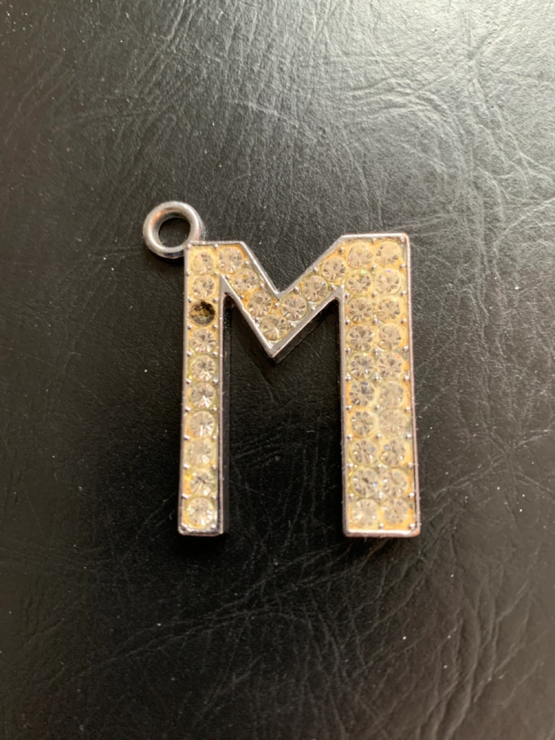 Rhinestone Letter "M" Charm