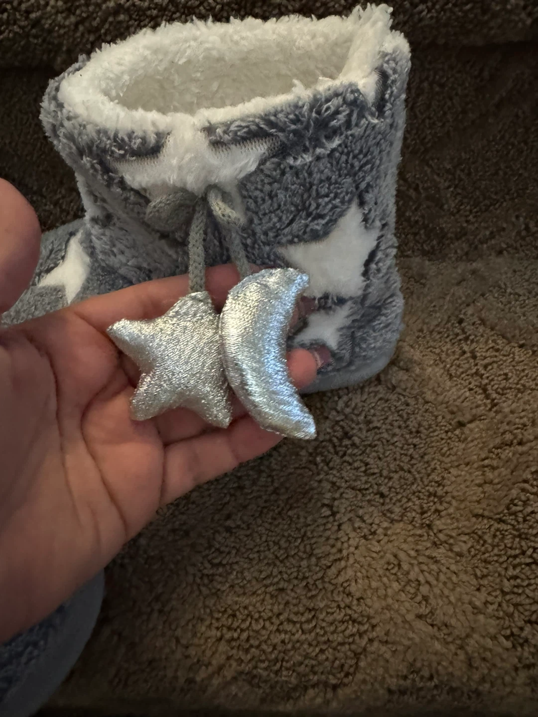 Women's Fuzzy Slippers - Starry Night & Lil Bear - photo 2