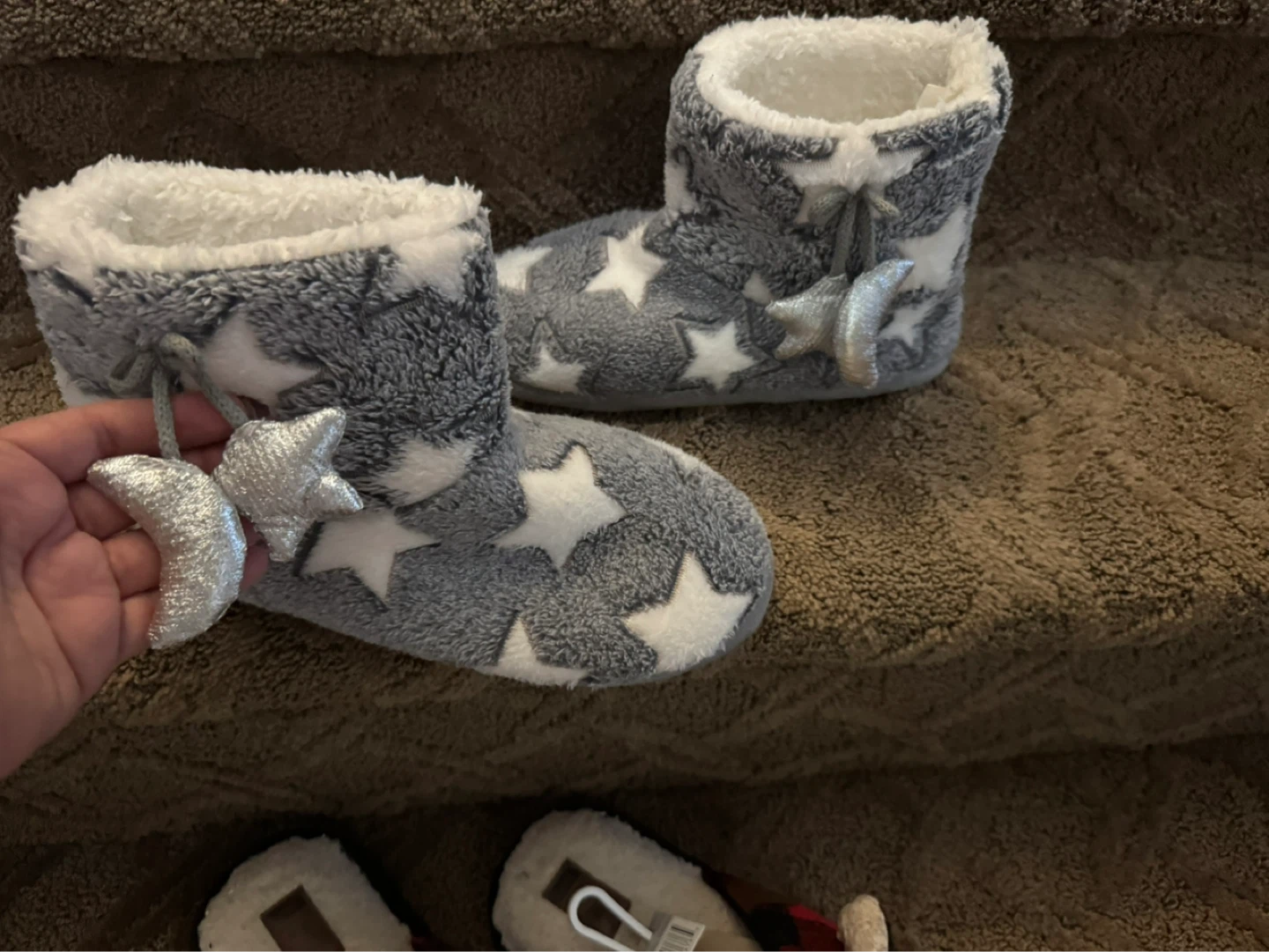 Women's Fuzzy Slippers - Starry Night & Lil Bear - photo 3