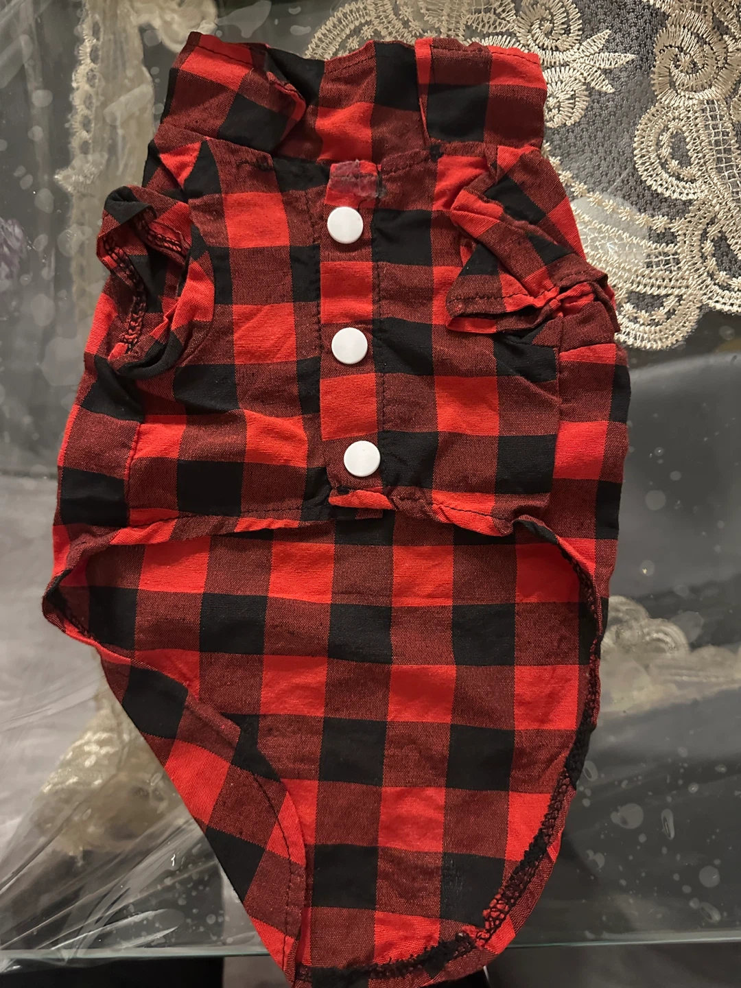 Pup Crew Plaid Dog Pajamas - Red/Green Plaid - photo 4