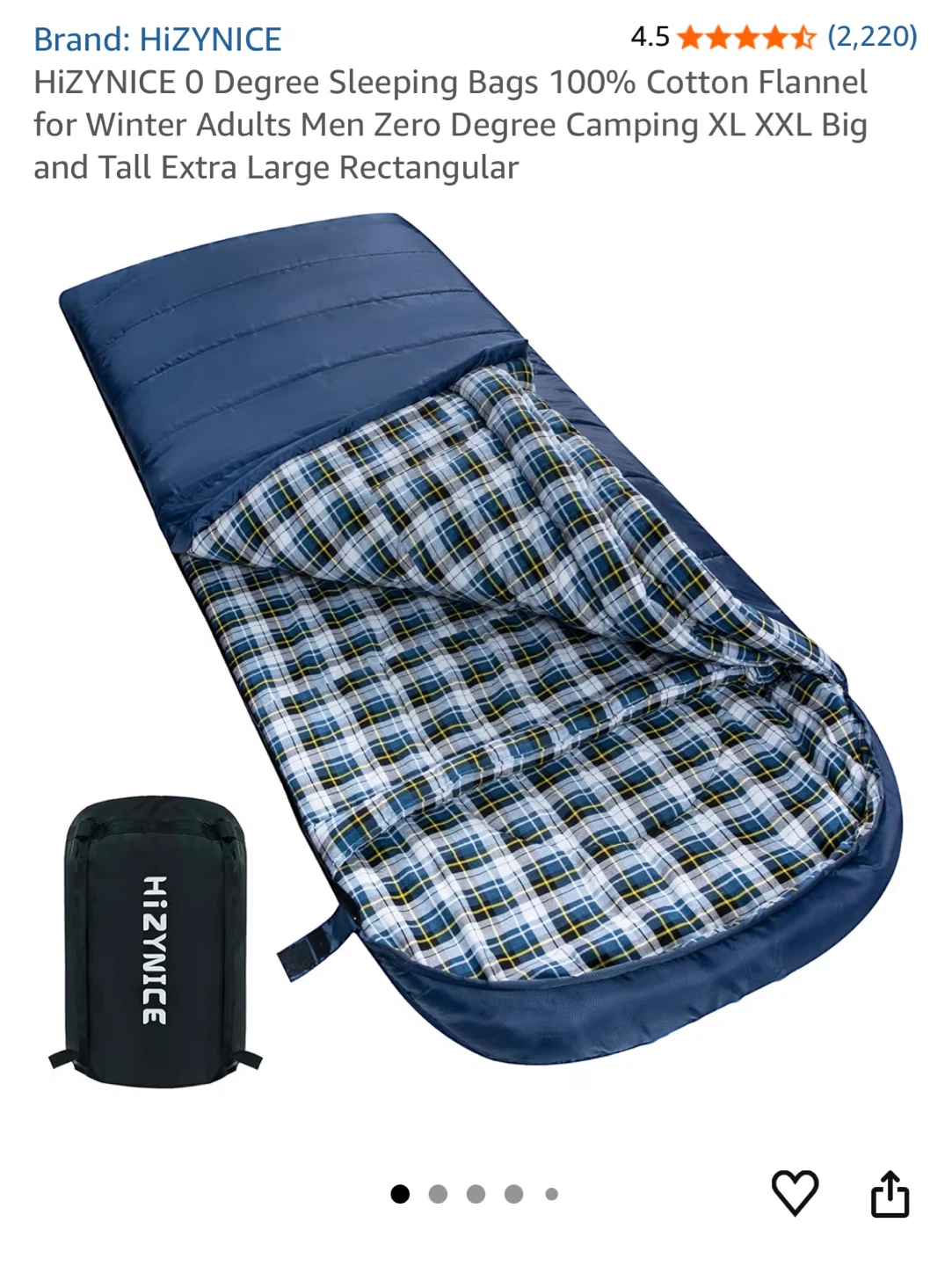 HizyNice 0 Degree Rectangular Sleeping Bag - Olive Brown