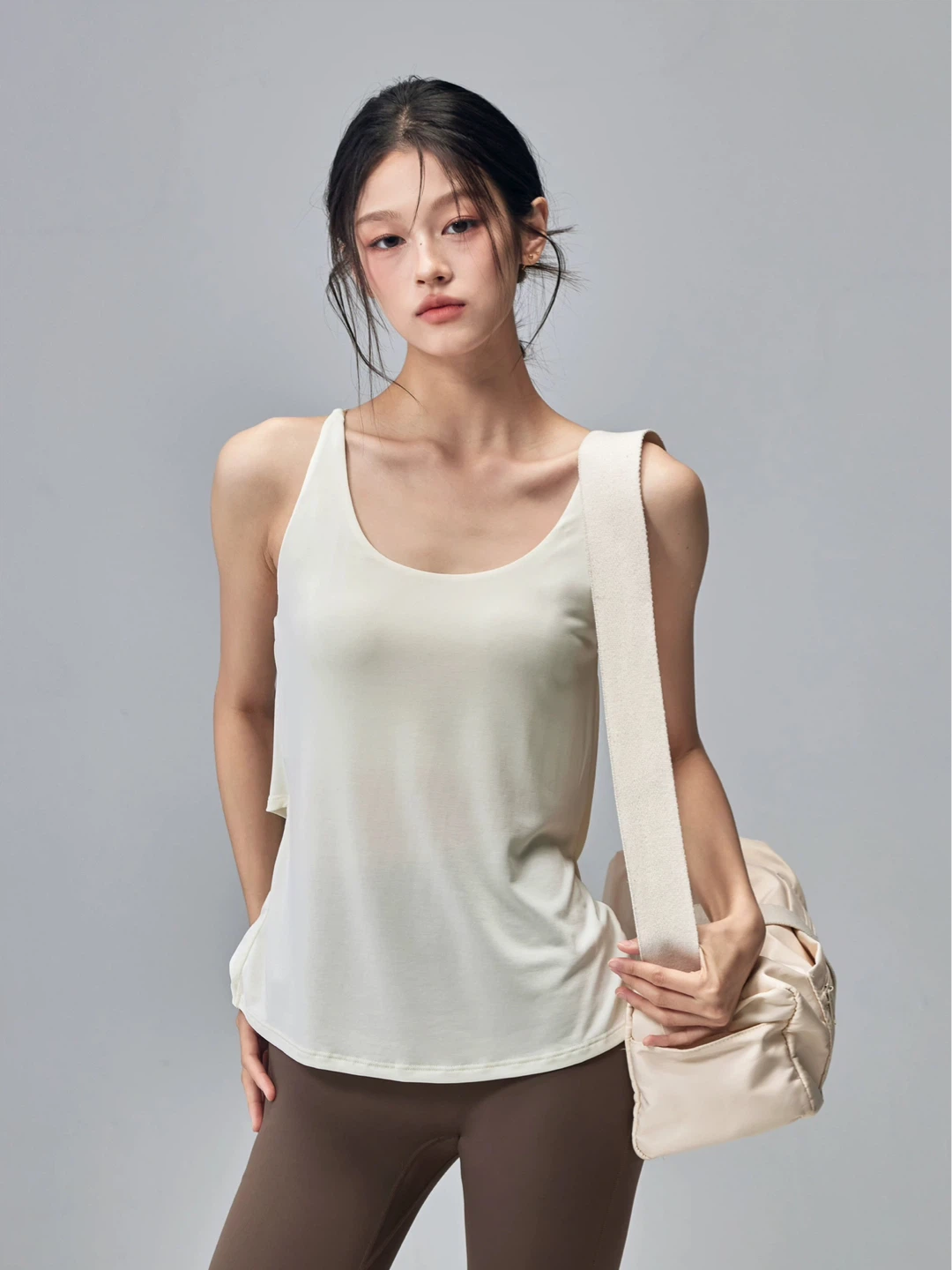 Fitness Women's workout Tank Top - Cream - photo 2