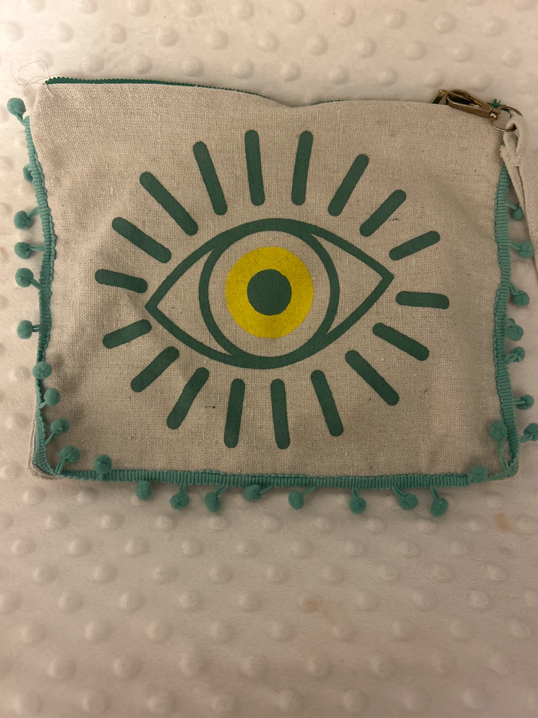 Zipper Pouch with Evil Eye Design