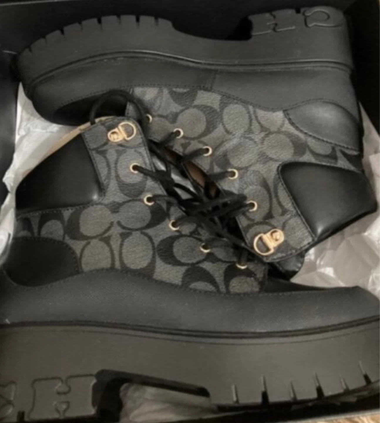 Coach Signature Lace-Up Boots