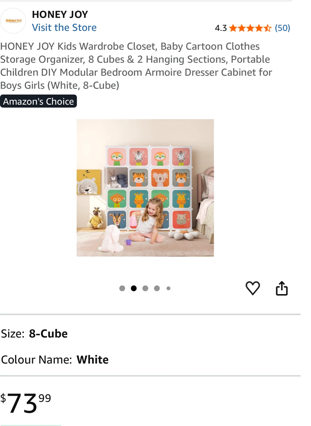HONEY JOY Kids 12-Cube Wardrobe Closet Organizer