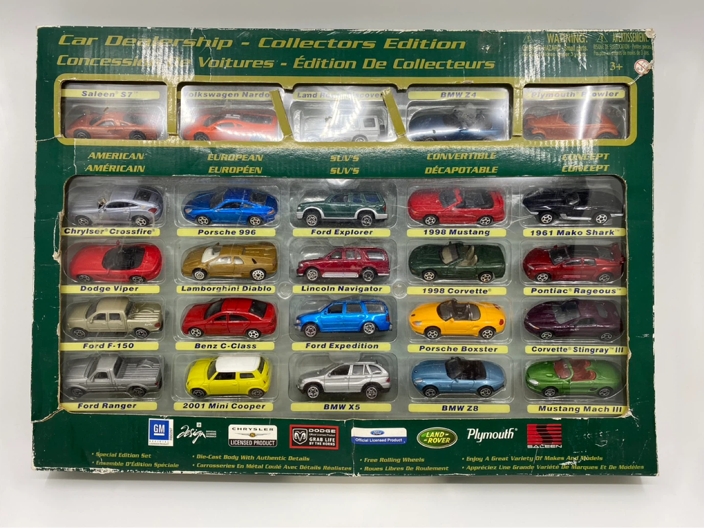 Motormax Car Dealership Collector Edition Car Set Green Box