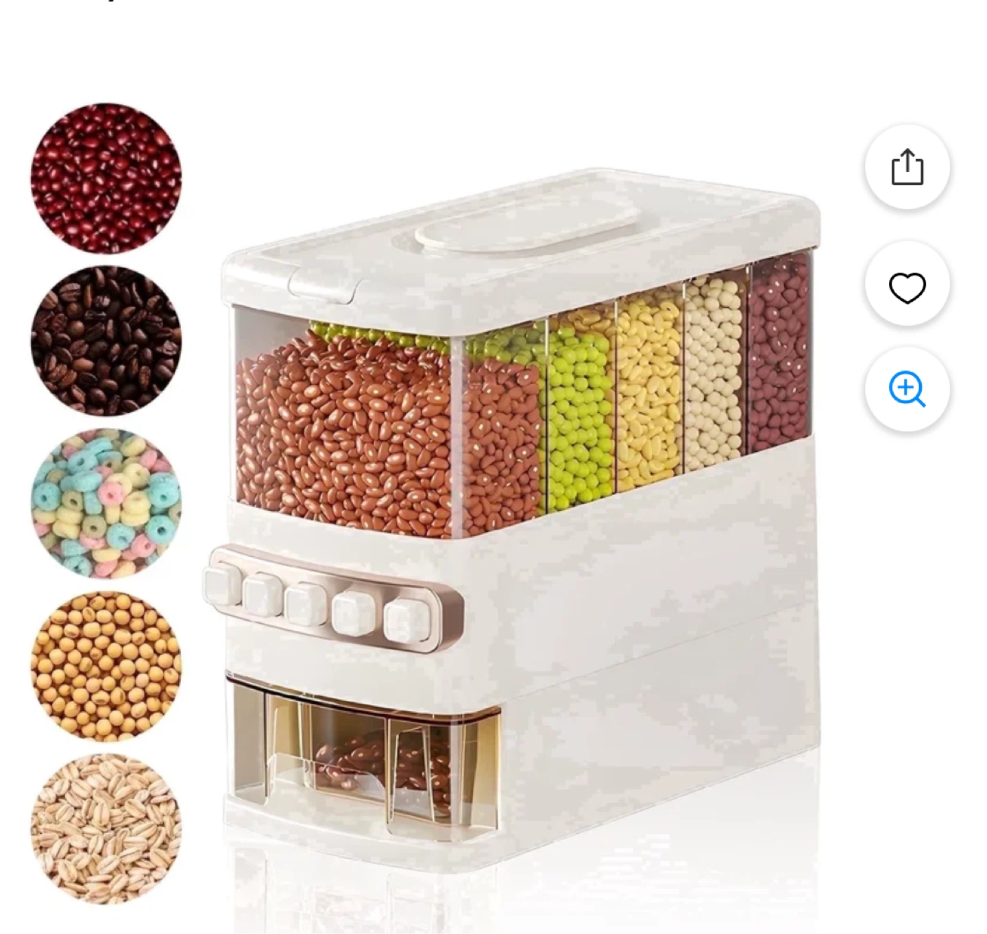 AOMOTA 5-Compartment Dry Food Dispenser