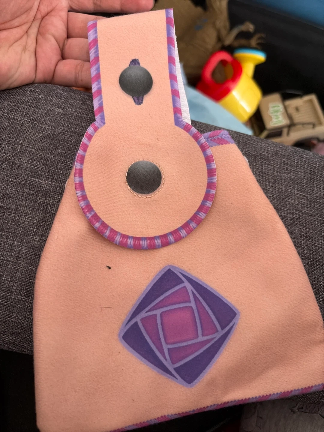 Peach and Purple Fleece Pouch