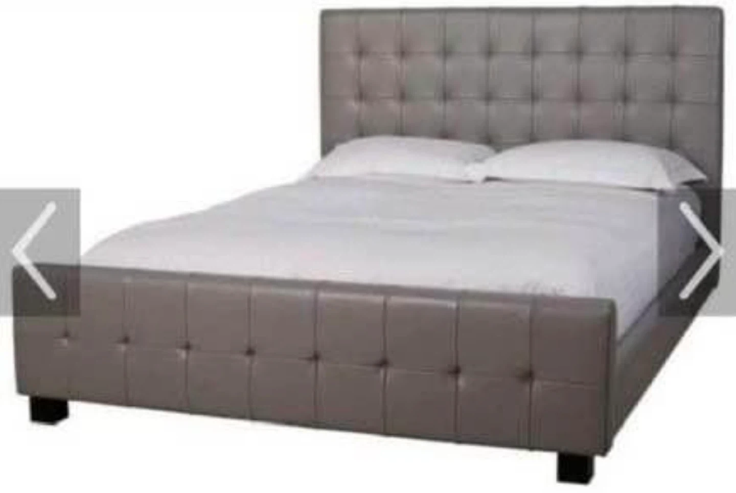 Urban Barn Leather Queen Bed (Grey) - photo 2