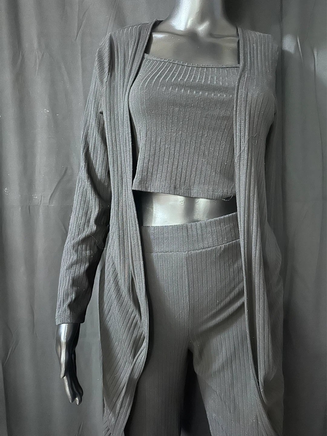 3-Piece Ribbed Knit Lounge Set