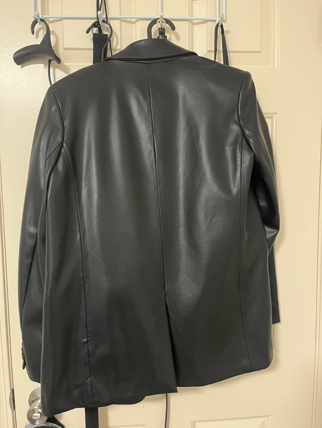 PULL&BEAR Black Faux Leather Blazer - Size S - photo 3