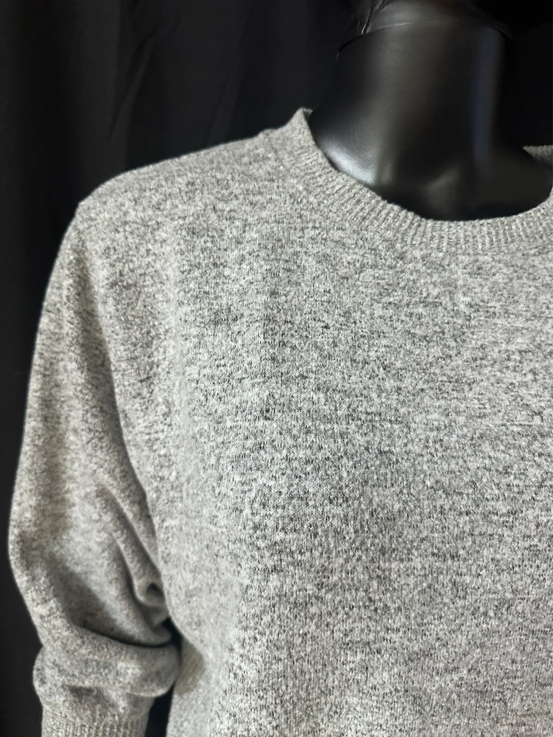 Gray Marled Crew Neck Pullover Sweater - photo 3