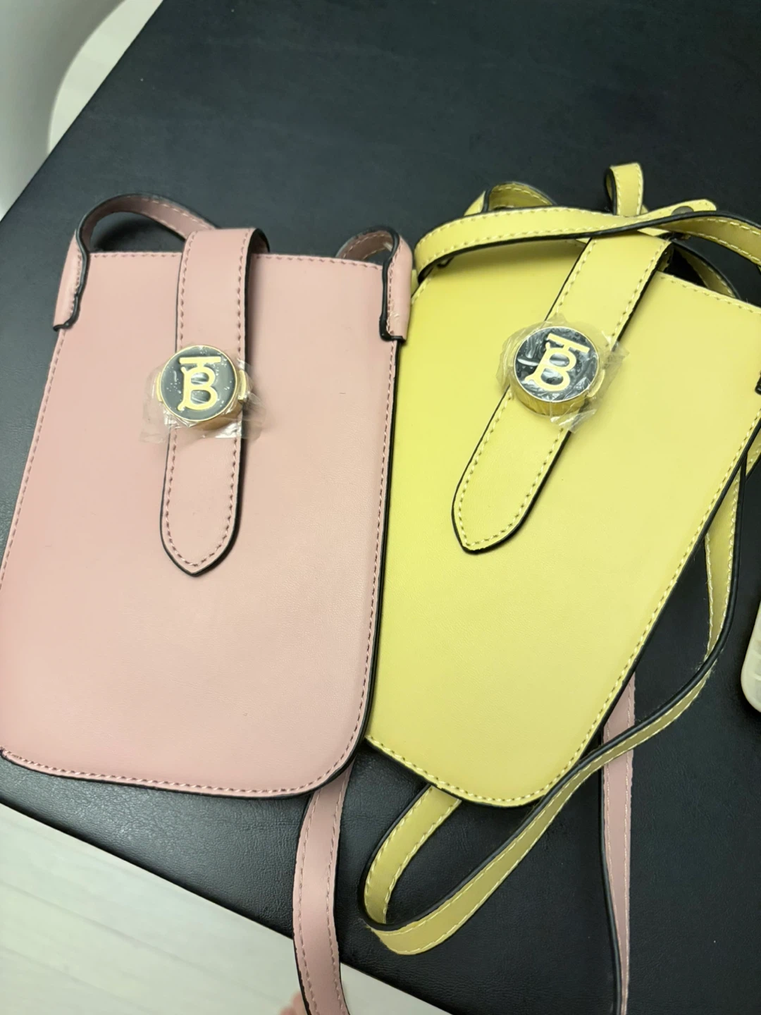 Pink and Yellow Phone Crossbody Bags