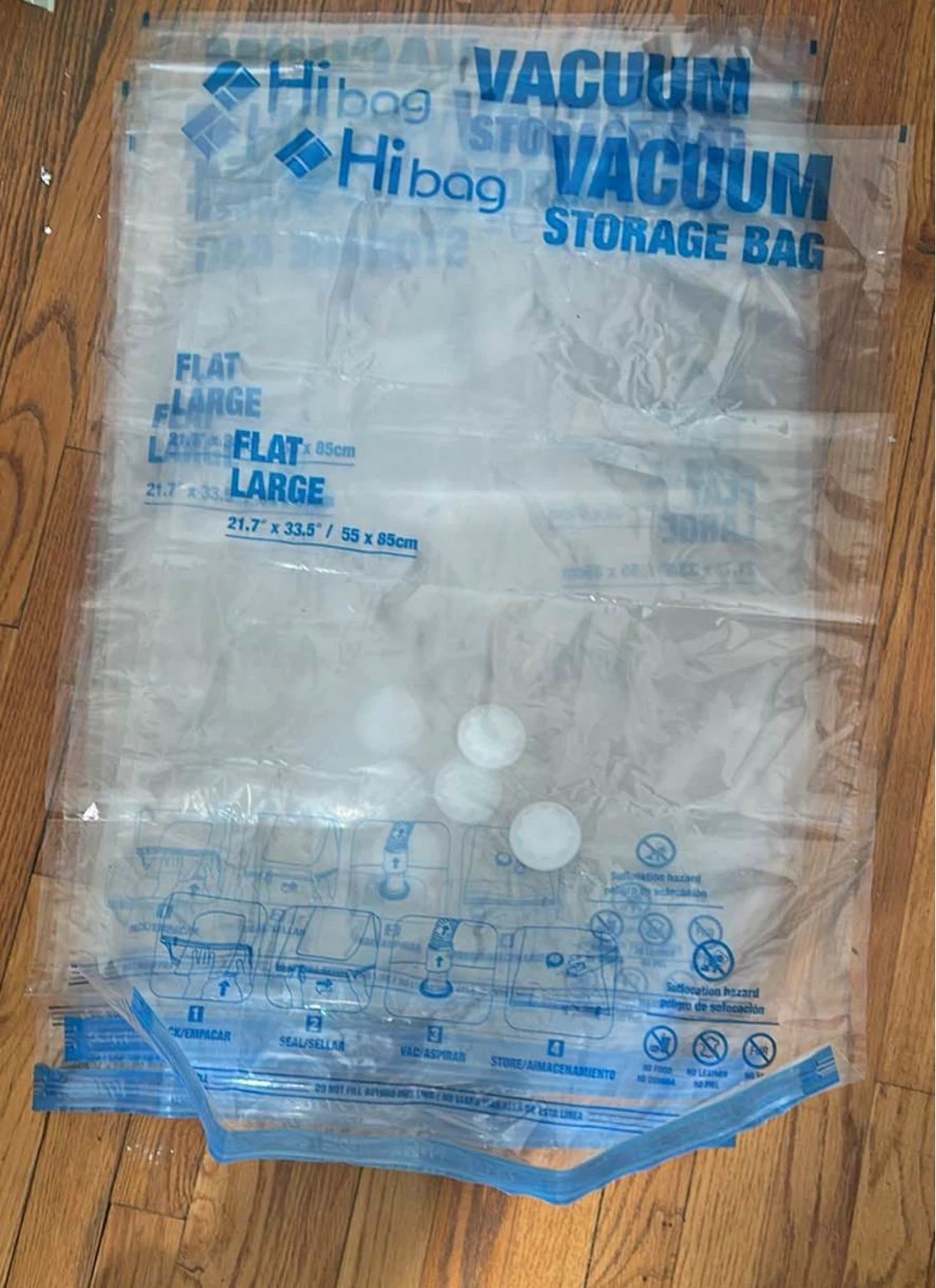 HiBag Vacuum Storage Bags - Large (21.7" x 33.5")