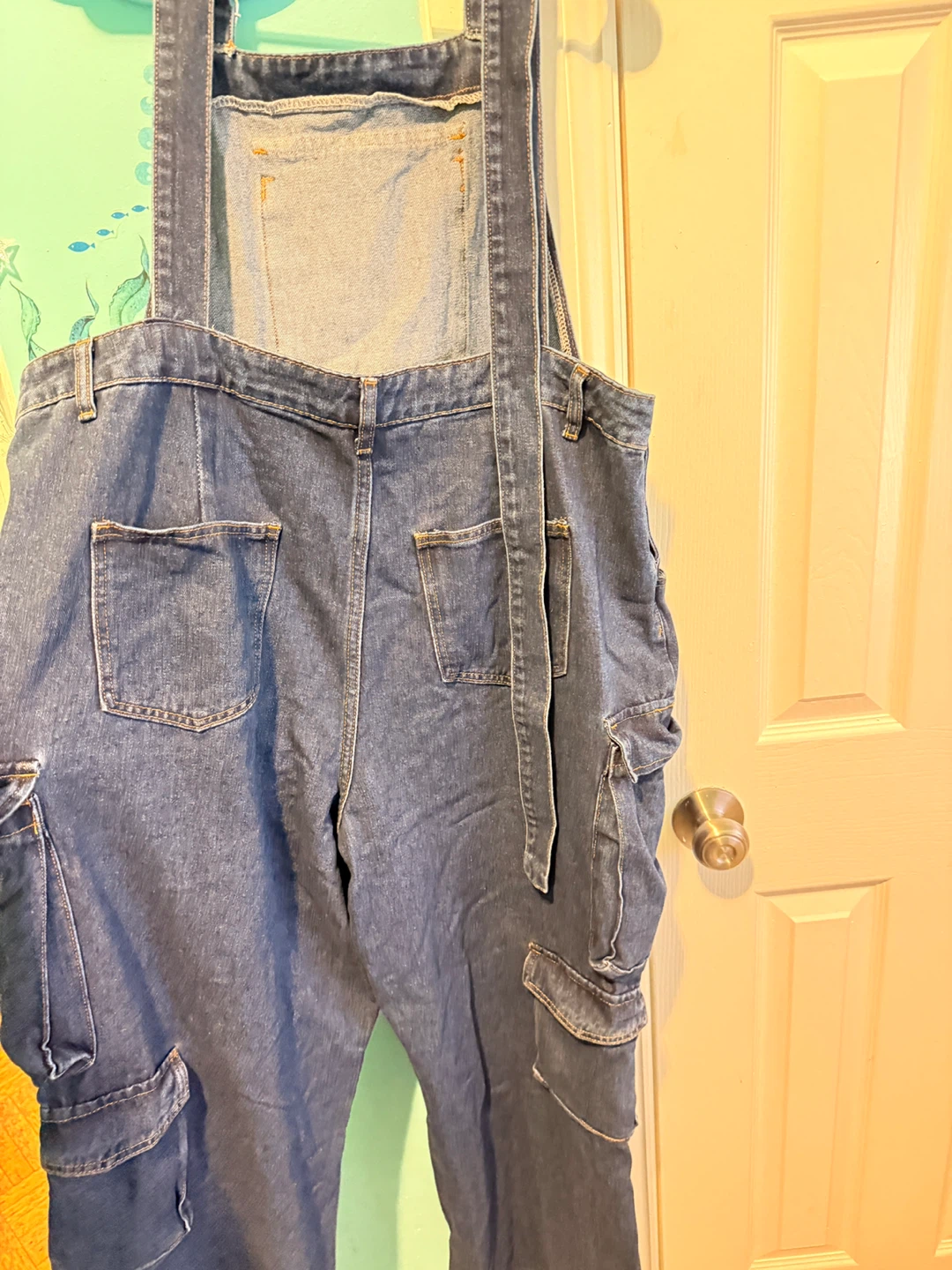 Klein Curve Denim Cargo Overalls Size 1XL - photo 4