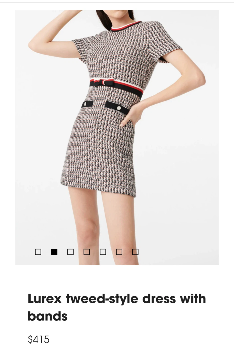 MAJE Lurex Tweed Style Dress with Bands - photo 2