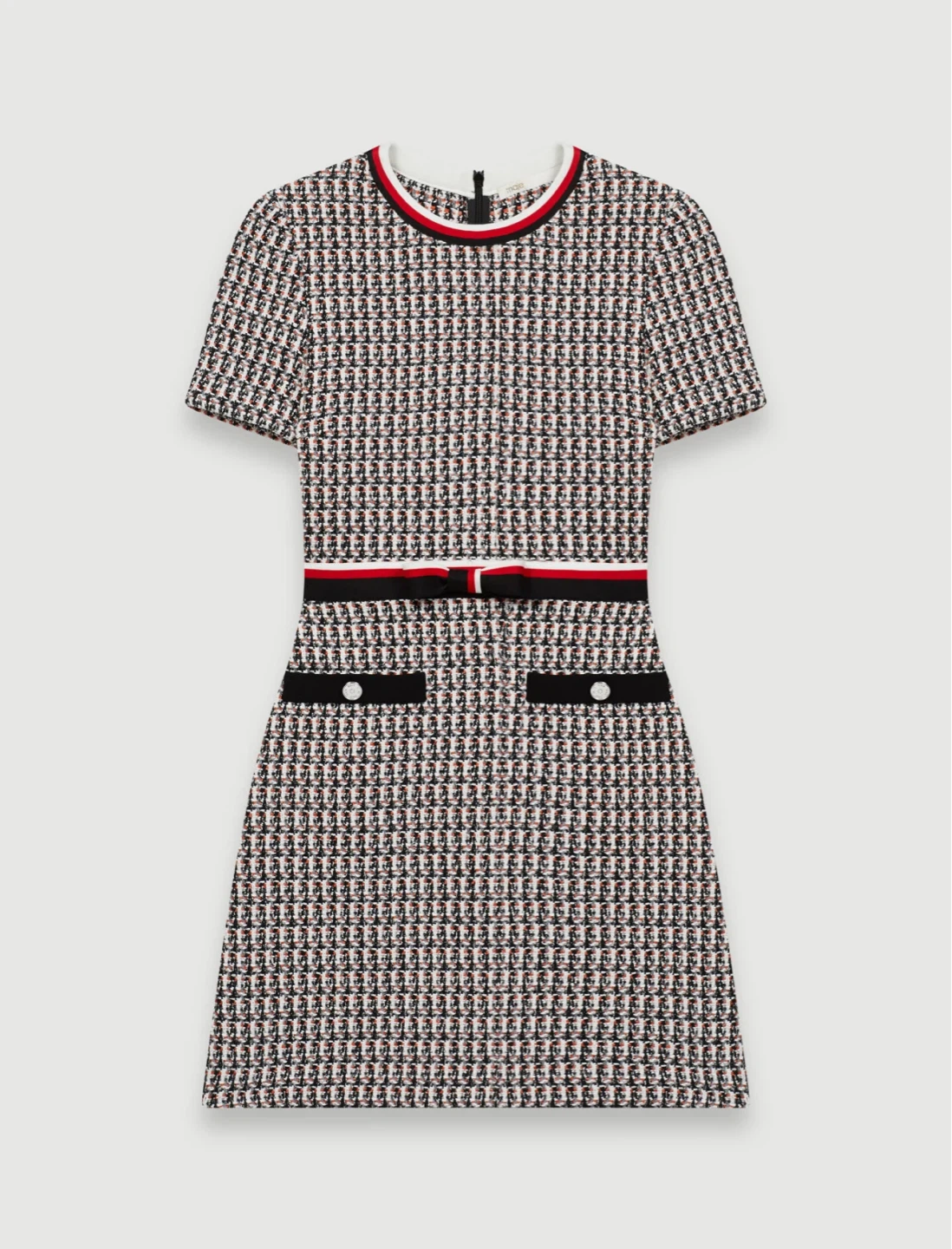 MAJE Lurex Tweed Style Dress with Bands