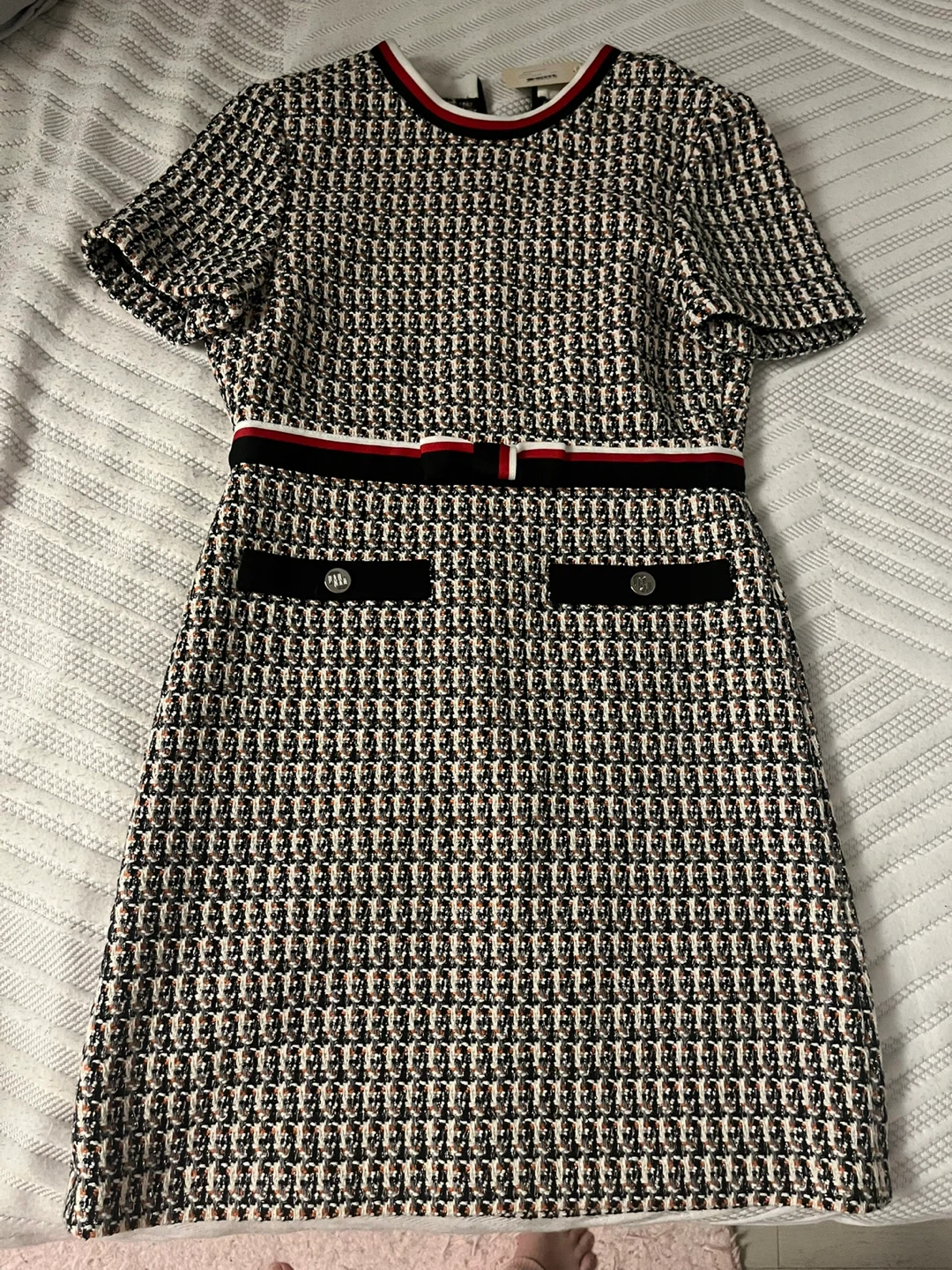 MAJE Lurex Tweed Style Dress with Bands - photo 3