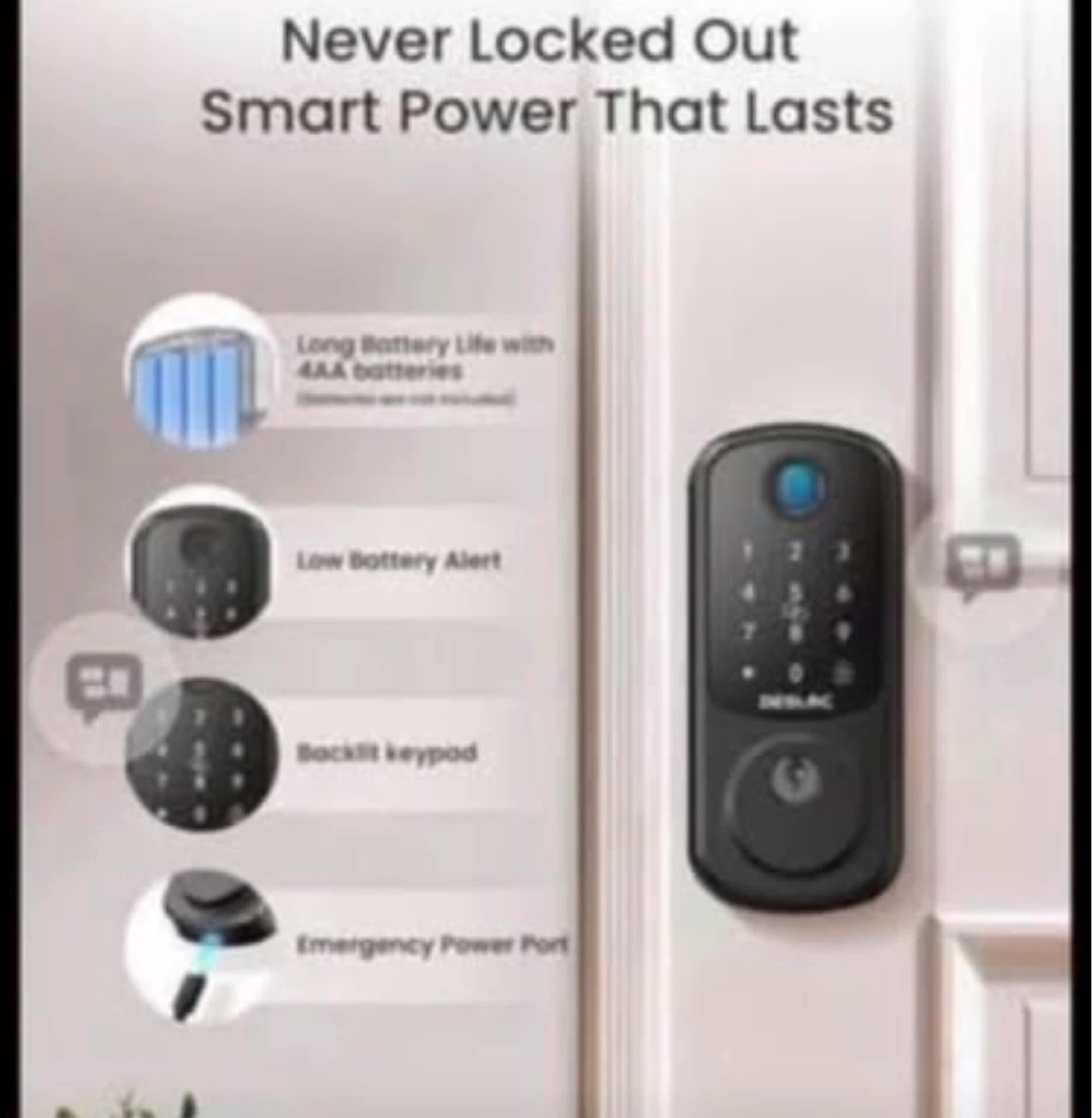 DESLOC Smart Lock B200 WiFi Version, Fingerprint Keyless - photo 5