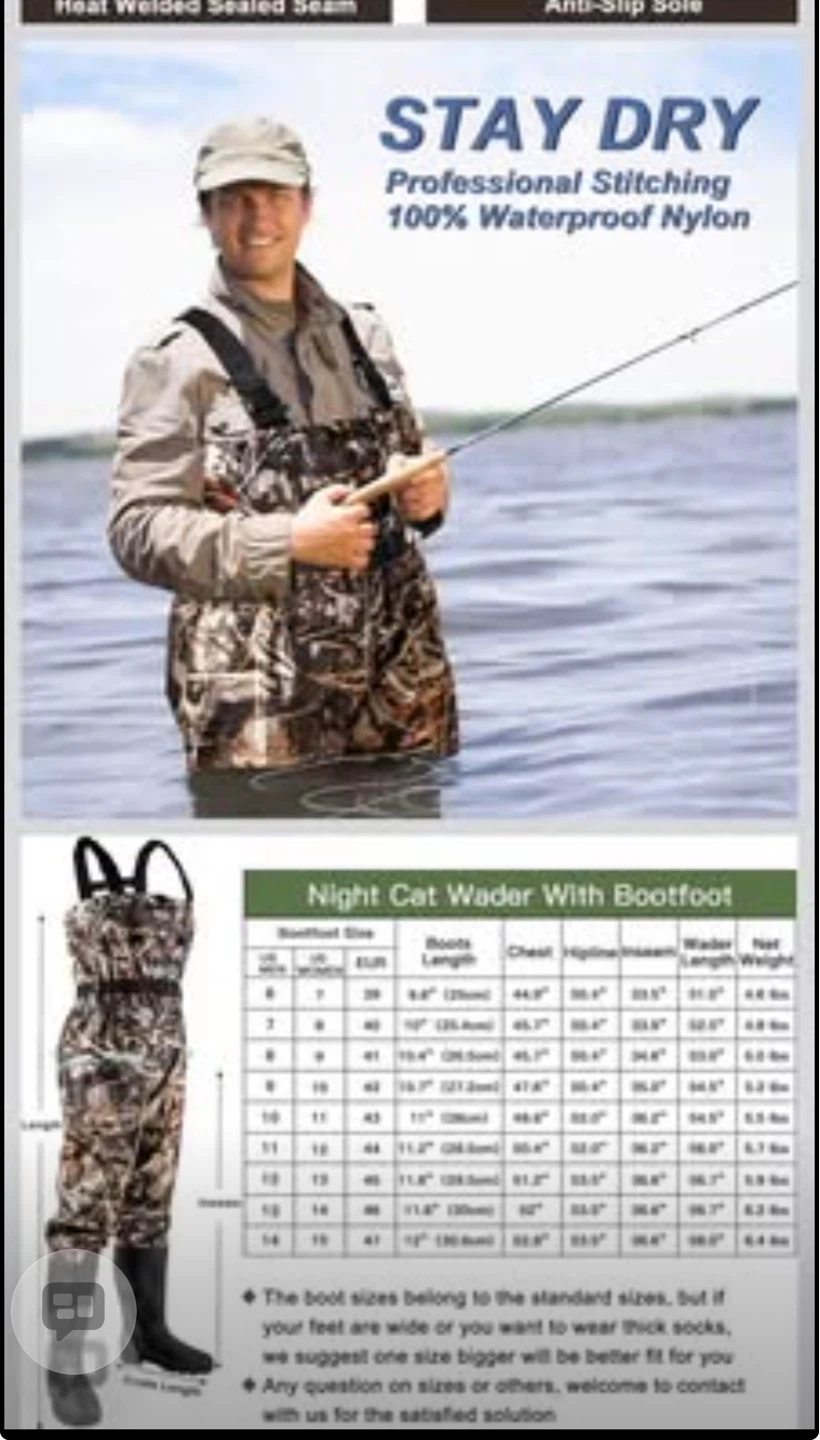 Night Cat Fishing Hunting Waders with Bootfoot - Camo - photo 3