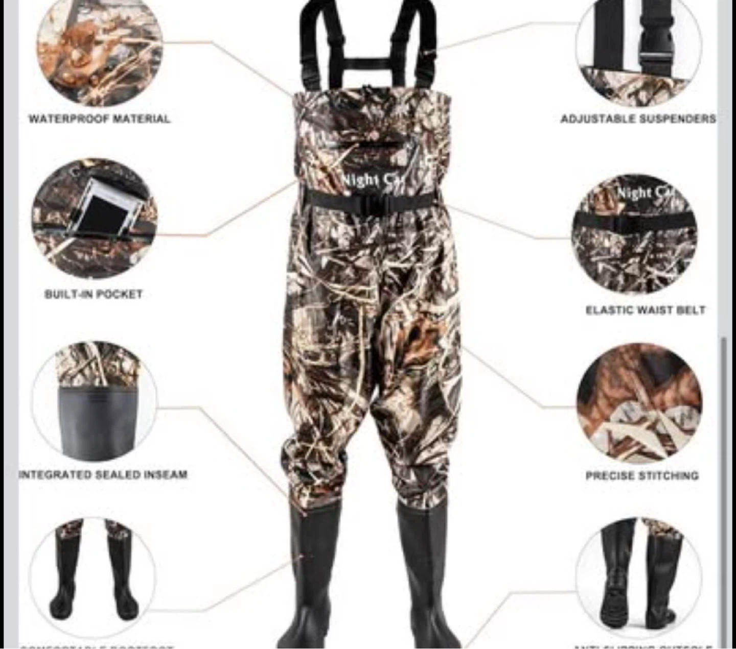 Night Cat Fishing Hunting Waders with Bootfoot - Camo - photo 4