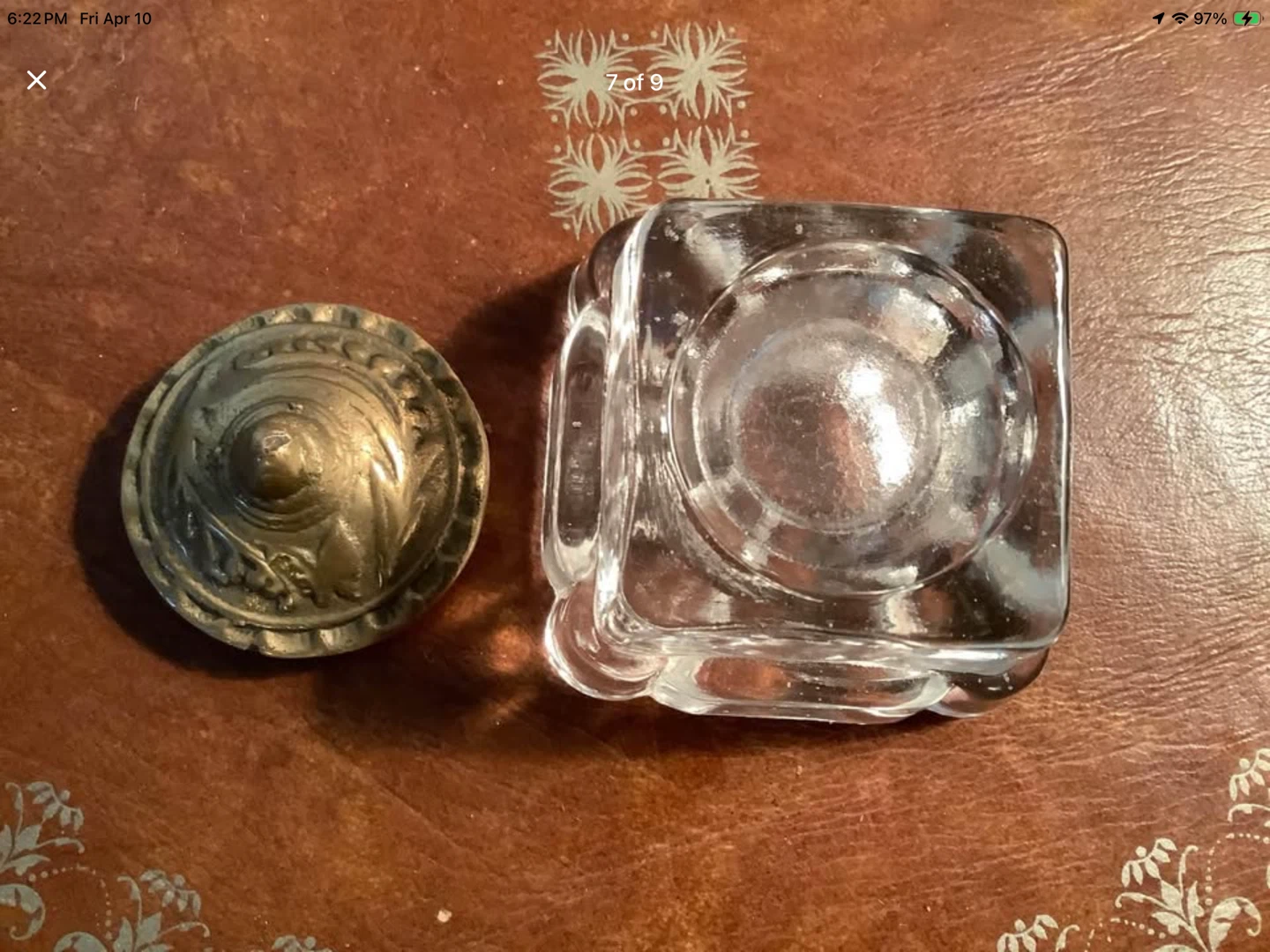 Vintage/Victorian Style Ornate Brass Inkwell - photo 5