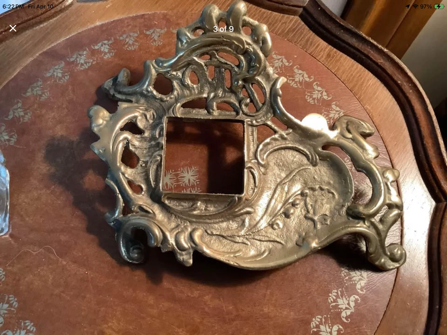 Vintage/Victorian Style Ornate Brass Inkwell - photo 3
