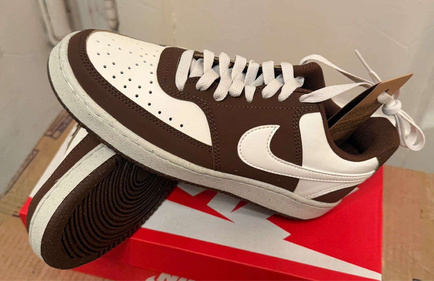 Nike Court Vision Low Men's Shoes Brown White - photo 3